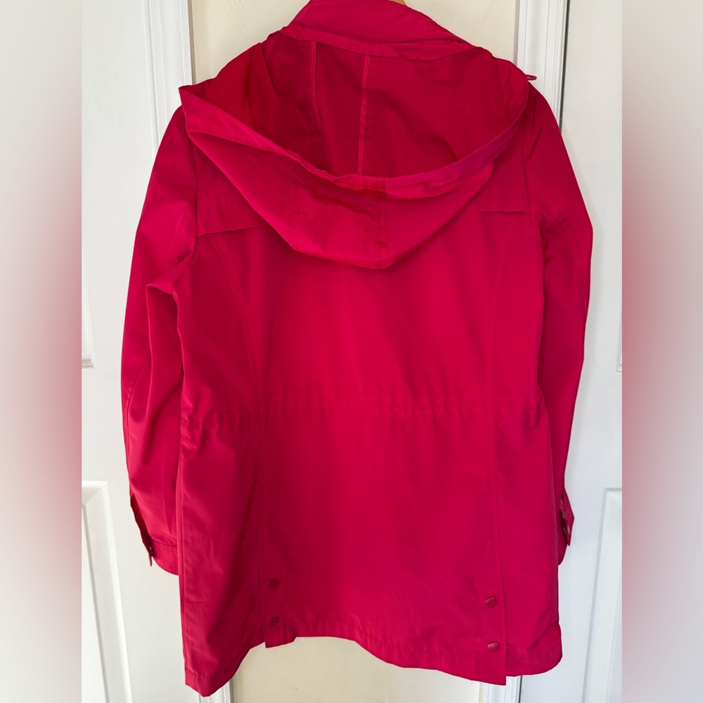 Talbots Bright Pink Hooded Utility Spring Jacket - Picture 3 of 5